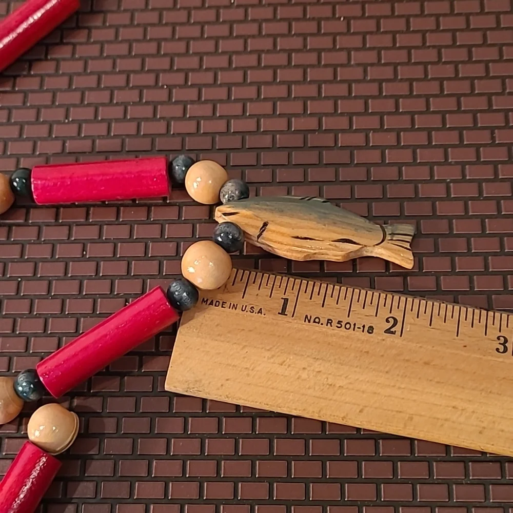 8' Christmas Tree Wood Fish & Bobber Garland